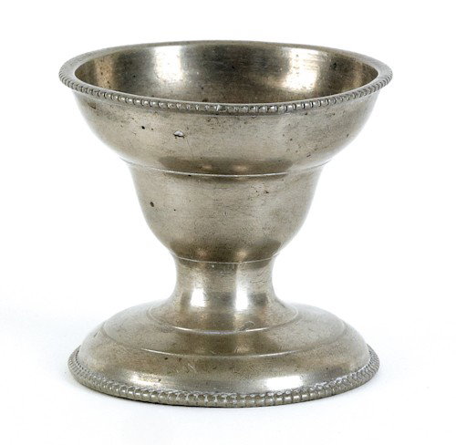 Philadelphia pewter salt, attributed to Parks Bo: Philadelphia pewter salt, attributed to Parks Boyd, ca. 1800, 2 3/8'' h.