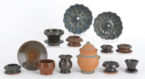 Collection of miniature Stahl redware, to inclu: Collection of miniature Stahl redware, to include crocks, flower pots, etc., thirteen pieces.
