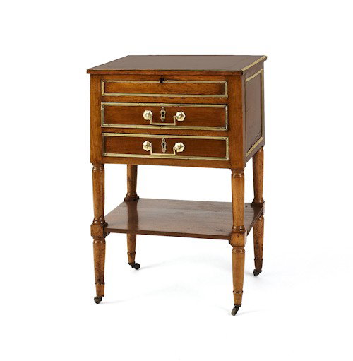Continental mahogany dressing stand, ca. 1820, 28: Continental mahogany dressing stand, ca. 1820, 28'' h., 18 1/2'' w.