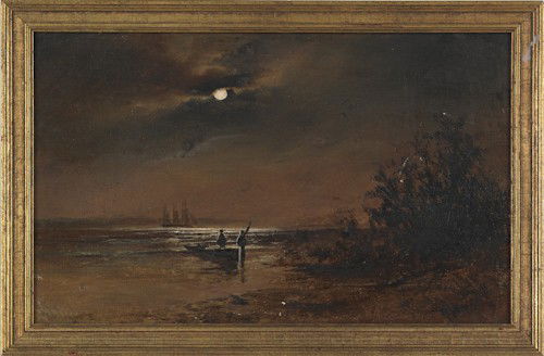 Alexander Charles Stuart (American, 1831-1898),: Alexander Charles Stuart (American, 1831-1898), oil on board coastal scene, signed lower left, 10'' x 16''.