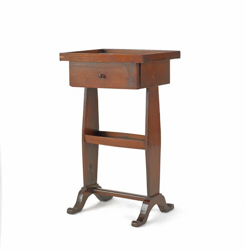 Walnut tray top stand, ca. 1835, 27'' h., 15 1/2'': Walnut tray top stand, ca. 1835, 27'' h., 15 1/2'' w.