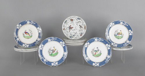 Eleven Copeland Spode pheasant plates, 10 1/2'' di: Eleven Copeland Spode pheasant plates, 10 1/2'' dia., together with nine Cauldon plates.