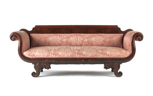 Classical mahogany sofa, ca. 1830.: Classical mahogany sofa, ca. 1830.