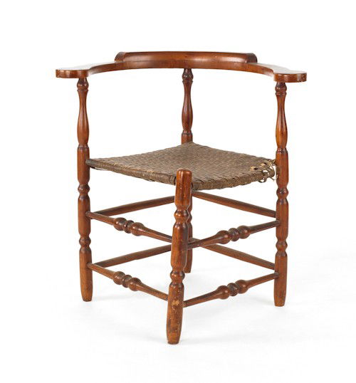 New England maple corner chair, mid 18th c.: New England maple corner chair, mid 18th c.