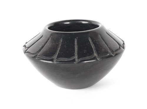 Santa Clara blackware bowl by Toni Roller, 3 5/: Santa Clara blackware bowl by Toni Roller, 3 5/8'' h., 6 1/4'' dia.