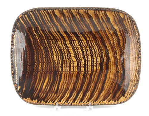 Contemporary Williamsburg redware loaf dish, 17'': Contemporary Williamsburg redware loaf dish, 17'' l.