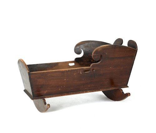 Two stained pine cradles, 19th c.: Two stained pine cradles, 19th c.