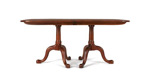 Henkel Harris Queen Anne style cherry dining room: Henkel Harris Queen Anne style cherry dining room suite to include a table, 30 1/4'' h., 66'' w., 44'' d. with three 14'' leaves, eight chairs and a server, 34'' h., 53'' l.
