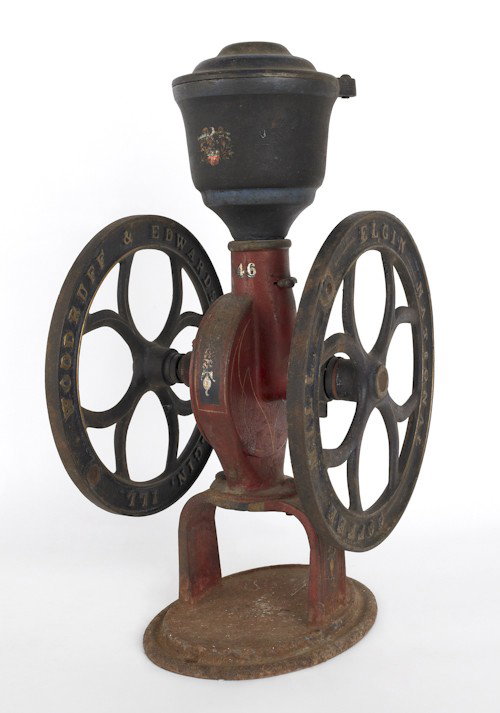 Painted cast iron Elgin National Coffee Mill, 22': Painted cast iron Elgin National Coffee Mill, 22'' h.