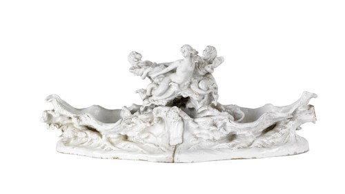 Large French porcelain centerpiece, 19th c., 11'': Large French porcelain centerpiece, 19th c., 11'' h., 27 1/2'' w.
