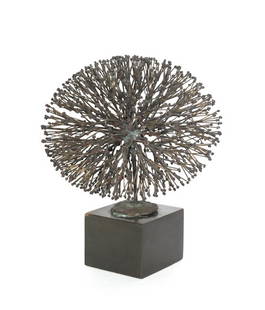 Harry Bertoia (American, 1915-1978), bronze bus: Harry Bertoia (American, 1915-1978), bronze bush form sculpture, 9 1/2'' h., 11'' w., 11'' d. Provenance: Purchased from the artist by the present owner's family.