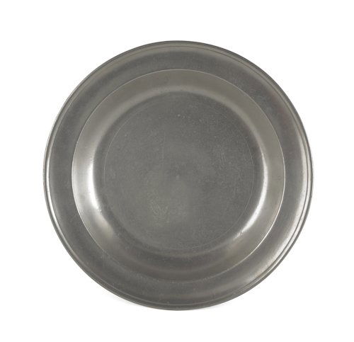 Connecticut or Baltimore, Maryland pewter deep d: Connecticut or Baltimore, Maryland pewter deep dish, ca. 1800, bearing the touch of James Porter, 13 1/8'' dia.