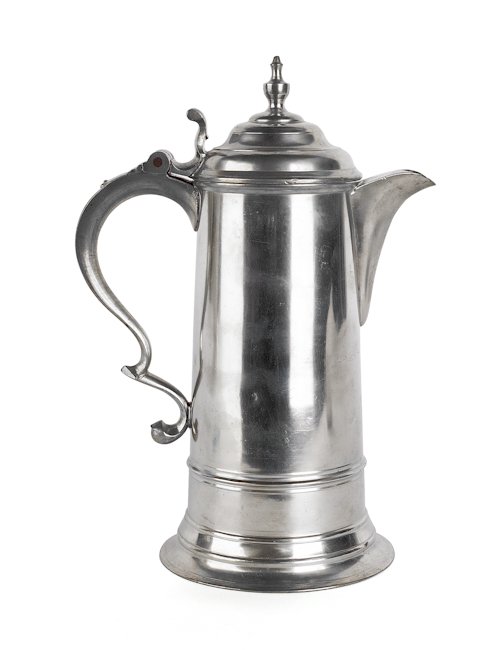 Hartford, Connecticut pewter flagon, ca. 1820,: Hartford, Connecticut pewter flagon, ca. 1820, bearing the touch of Thomas and Sherman Boardman, 12 1/4'' h.