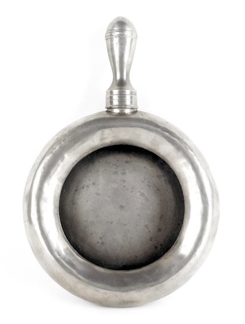 New York pewter bedpan, ca. 1840, bearing the t: New York pewter bedpan, ca. 1840, bearing the touch of Boardman & Co., 10 1/2'' dia.