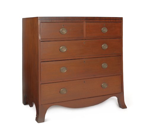 Hepplewhite mahogany chest of drawers, ca. 1800,: Hepplewhite mahogany chest of drawers, ca. 1800, 41'' h., 41'' w.