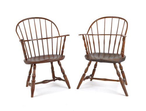 Two Pennsylvania Windsor chairs, early 19th c.: Two Pennsylvania Windsor chairs, early 19th c.