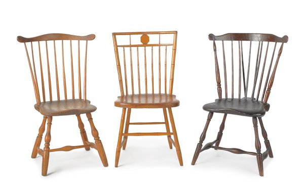 Three Pennsylvania Windsor chairs, late 18th/earl: Three Pennsylvania Windsor chairs, late 18th/early 19th c.
