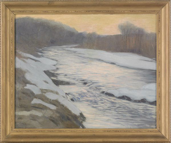 Edward Willis Redfield (American 1869-1965), oi: Edward Willis Redfield (American 1869-1965), oil on canvas winter landscape, signed lower left, 25 1/2'' x 32''.