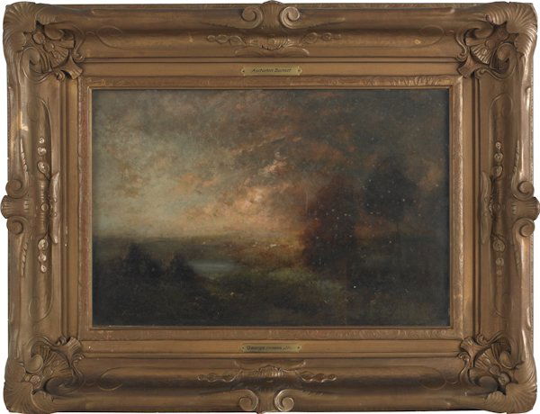 George Inness Jr. (American 1854-1926), oil on: George Inness Jr. (American 1854-1926), oil on canvas landscape, titled Autumn Sunset, signed lower right, 16'' x 24''.