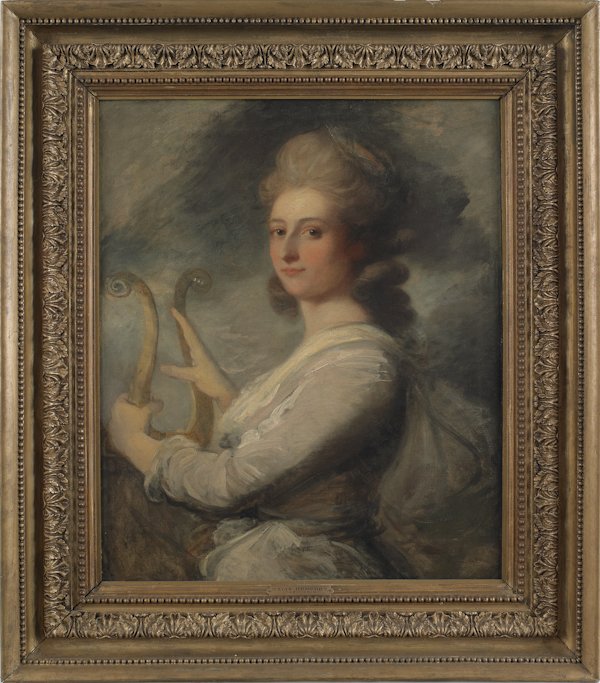 Manner of Ozias Humphry (British 1742-1810), oi: Manner of Ozias Humphry (British 1742-1810), oil on canvas portrait of a woman, 30'' x 24 1/2''.
