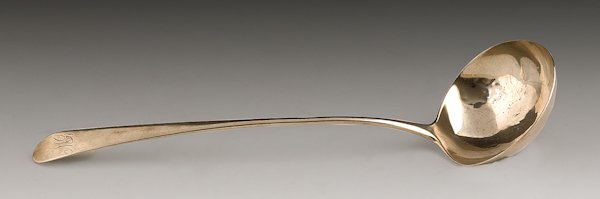 Baltimore, Maryland silver ladle, ca. 1790, bea: Baltimore, Maryland silver ladle, ca. 1790, bearing the touch of John Ross, 13 1/4'' l., 4.3 ozt.