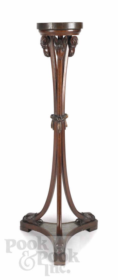 Carved mahogany fernier, 20th c., 52'' h.: Carved mahogany fernier, 20th c., 52'' h.
