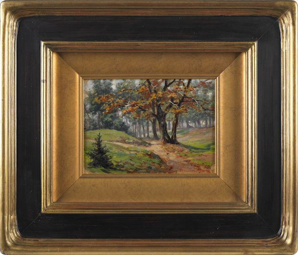 Fern Isabel Coppedge (American 1883-1951), oil: Fern Isabel Coppedge (American 1883-1951), oil on board landscape, signed lower right, 7'' x 9''.