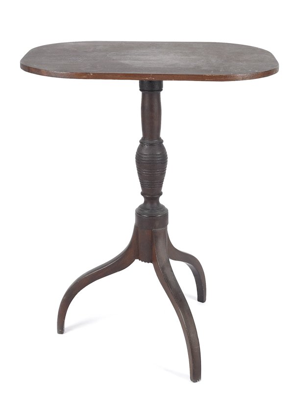 New England Federal mahogany candlestand, early: New England Federal mahogany candlestand, early 19th c., 29 1/2'' h., 17 3/4'' w., 24'' d.