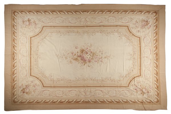 Aubusson carpet, ca. 1900, 18'3'' x 12'6''.: Aubusson carpet, ca. 1900, 18'3'' x 12'6''.