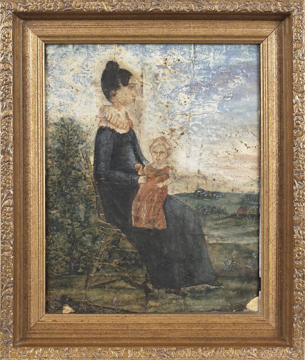 Jacob Maentel (American 1763-1863), pair of wat: Jacob Maentel (American 1763-1863), pair of watercolor portraits of Dr. and Mrs. James Brotherton, 10'' x 7 1/2''.