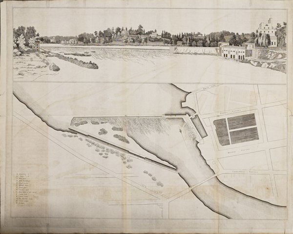 Thomas Birch (American), engraved architectural: Thomas Birch (American), engraved architectural view of the Fairmount Water Works, Philadelphia, 14'' x 18 1/2''.