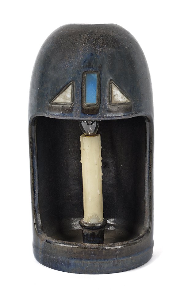 Fulper art pottery candle sconce, 20th c., 10 3/4: Fulper art pottery candle sconce, 20th c., 10 3/4'' h.