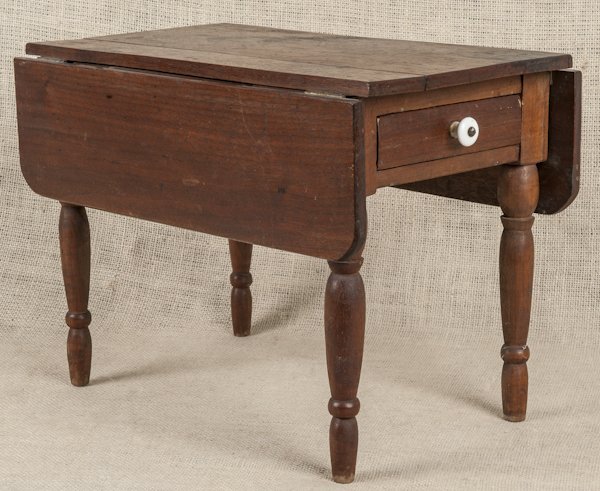 Miniature Sheraton walnut Pembroke table, 19th c.: Miniature Sheraton walnut Pembroke table, 19th c., 11 1/2'' h., 10'' w., 16'' d.