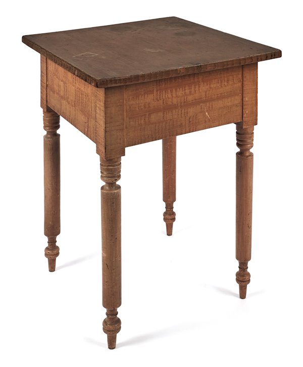 Pennsylvania painted Sheraton stand, ca. 1830, re: Pennsylvania painted Sheraton stand, ca. 1830, retaining a grain decorated surface, 30'' h., 21'' w. Provenance: Raccoon Creek Antiques.