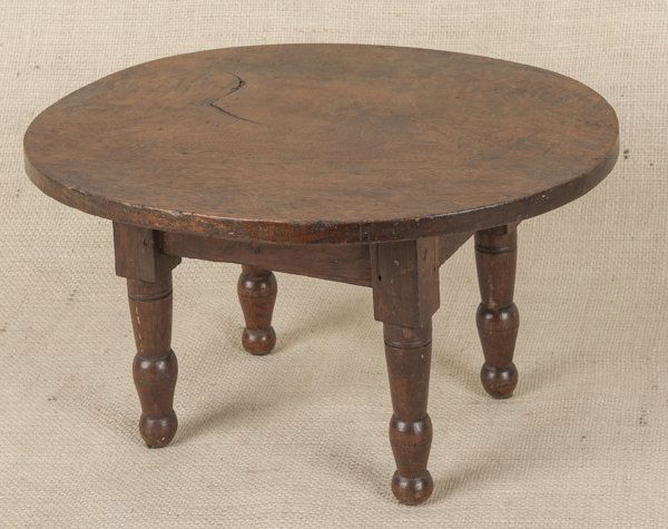 Miniature walnut dining table, 19th c., 7 1/4'' h.: Miniature walnut dining table, 19th c., 7 1/4'' h., 14 1/2'' w., 12 1/4'' d.