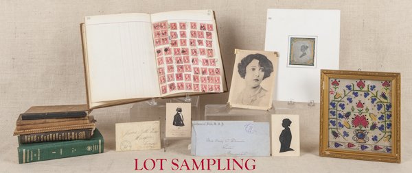 Miscellaneous group of ephemera, to include artis: Miscellaneous group of ephemera, to include artists' sketches, a ledger book with stamps, etc.
