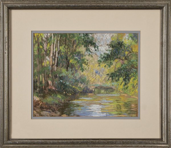 Albert Van Nesse Greene (American 1887-1971), two: Albert Van Nesse Greene (American 1887-1971), two pastel landscapes, both signed, 8 1/2'' x 10 1/2'' and 8 1/4'' x 10 1/4''.