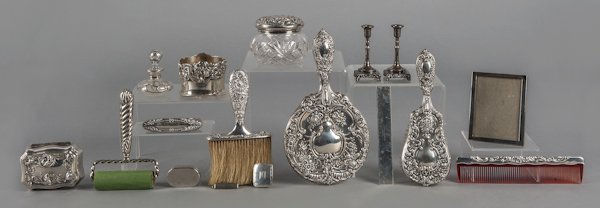 Collection of sterling, sterling mounted, and pla: Collection of sterling, sterling mounted, and plated tablewares.