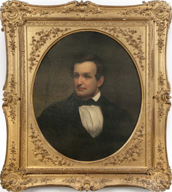 Oil on canvas portrait of New York governor, John: Oil on canvas portrait of New York governor, John Young (1802-1852), 30'' x 24''.