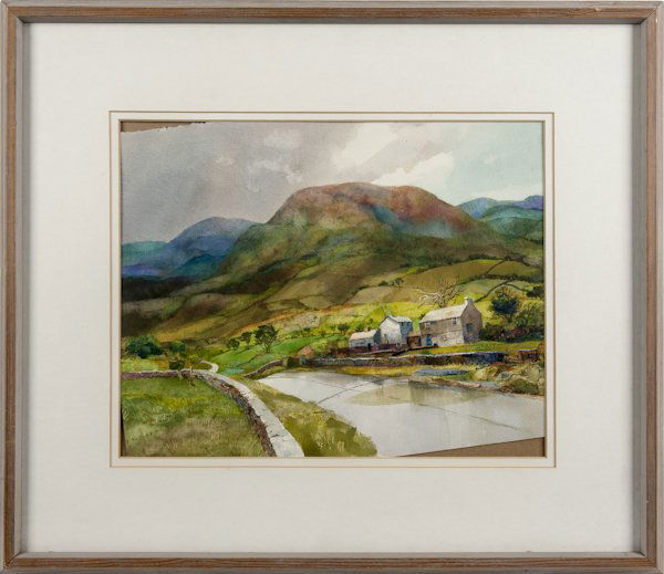 John B. Lear Jr. (American 1910-2008), watercolor: John B. Lear Jr. (American 1910-2008), watercolor landscape, signed lower right, 15'' x 19''.