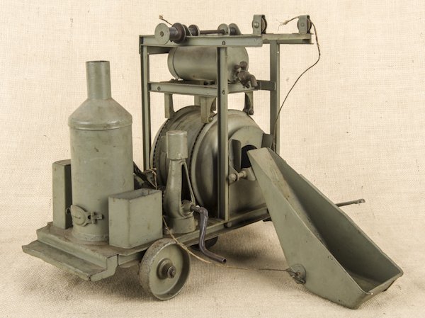 Buddy L pressed steel cement mixer, 13 1/2'' h.: Buddy L pressed steel cement mixer, 13 1/2'' h.