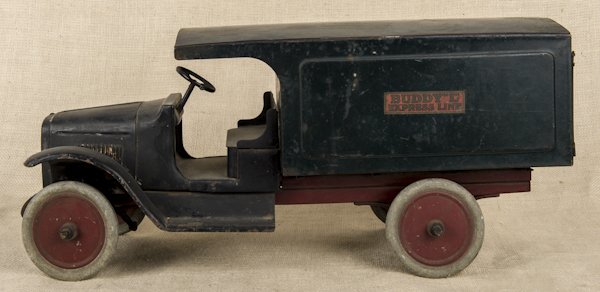 Buddy L pressed steel Express Line delivery tru: Buddy L pressed steel Express Line delivery truck, 24'' l.