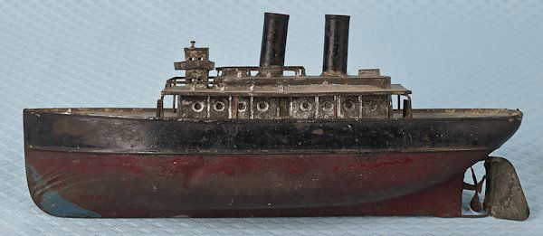 Tin ocean liner, 13'' l.: Tin ocean liner, 13'' l.