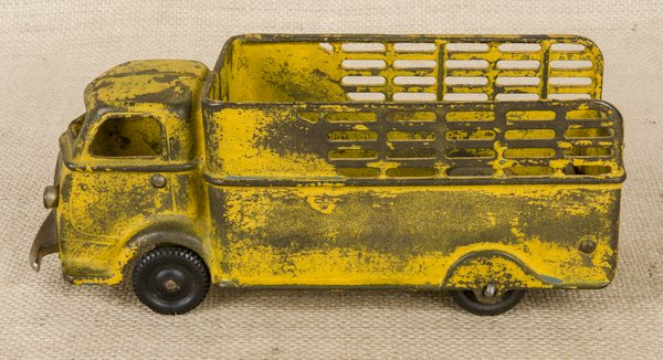 Arcade cast iron stake truck, 9 1/2'' l.: Arcade cast iron stake truck, 9 1/2'' l.