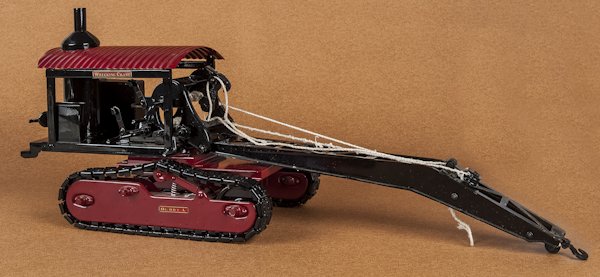 Reproduction Buddy L pressed steel crane, 23'' l.: Reproduction Buddy L pressed steel crane, 23'' l.