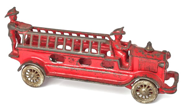 A. C. Williams cast iron ladder truck, 10'' l.: A. C. Williams cast iron ladder truck, 10'' l.