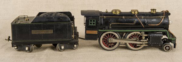 Lionel 384E train engine and a 384T tender, e: Lionel 384E train engine and a 384T tender, engine - 12 1/4'' l.