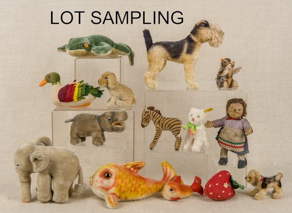 Twenty-five plush animals, most Steiff, tallest -: Twenty-five plush animals, most Steiff, tallest - 8''.
