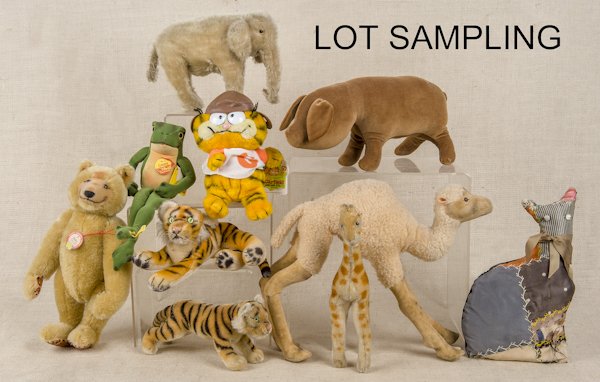 Eighteen plush animals, most Steiff, tallest - 23: Eighteen plush animals, most Steiff, tallest - 23 1/2''.