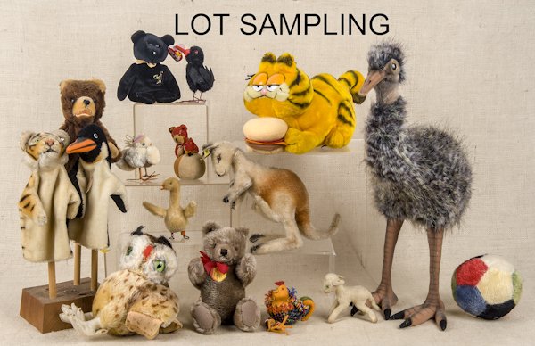 Collection of thirty-four plush toys, to include: Collection of thirty-four plush toys, to include some Steiff, tallest - 20''.